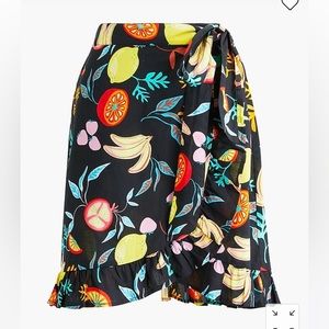 🍋 J CREW PRINTED MINI SARONG COVER-UP SKIRT